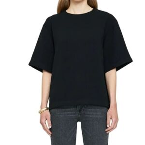 ANINE BING Maddie Crepe Classic Black Top Blouse